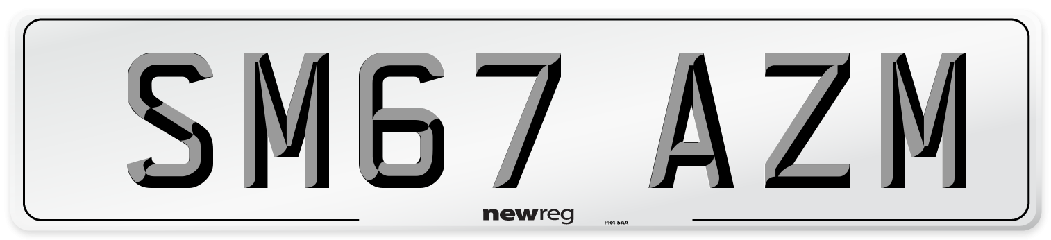 SM67 AZM Number Plate from New Reg